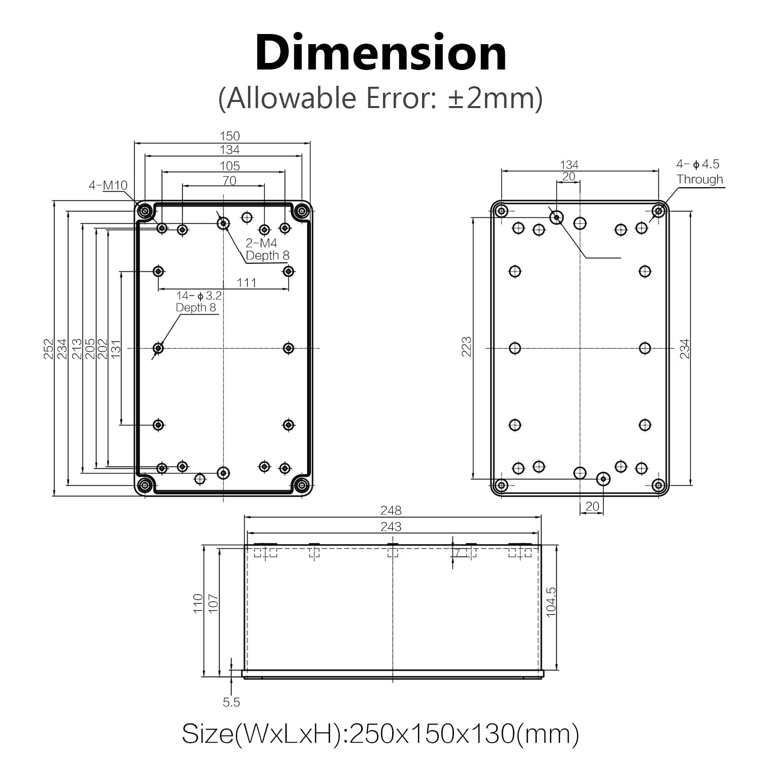 LeMotech Waterproof Junction Box - IP67 Electrical Case -6 LeMotech Waterproof Junction Box - IP67 Electrical Case -6