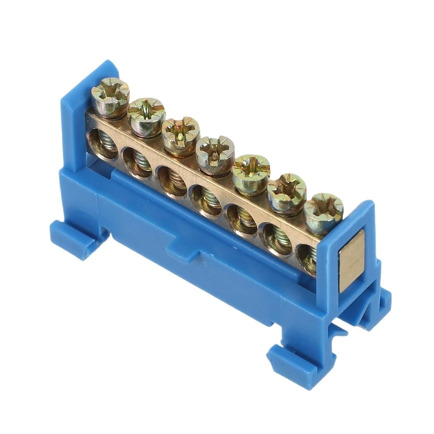 Terminal Block Terminal Bus Bar 7 Positions Screw Grounding Strip Block Rail Type Bottom Seat Electrical Terminal Strip