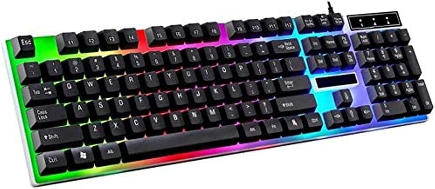 Zestaw Klawiatura Mechaniczna i Mysz LED USB Ergonomiczna Dla Graczy Kabel Podświetlenie Kombo