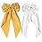 SUSULU Large Hair Bow Clips for Women Ginger Yellow Hair Bow White Hair Bow Slides for Girls Satin Hair Barrettes with Long Ribbon Tail,Wedding Birthday Women Hair Accessories Pack of 2