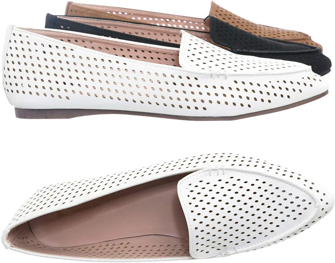 Aquapillar Pointed Toe Perforated Loafer Women Flat