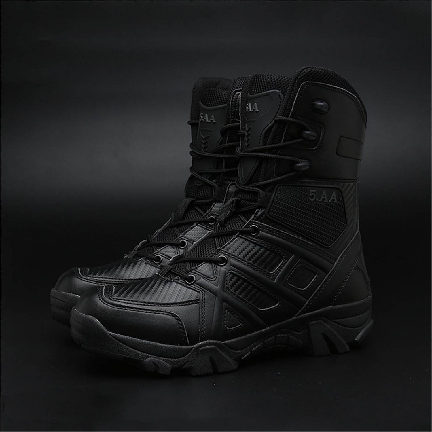 Men's Military Tactical Combat Boots, Lightweight Safety Trainers, with Side Zipper, Breathable Work Trainers, for Hiking Outdoor Work