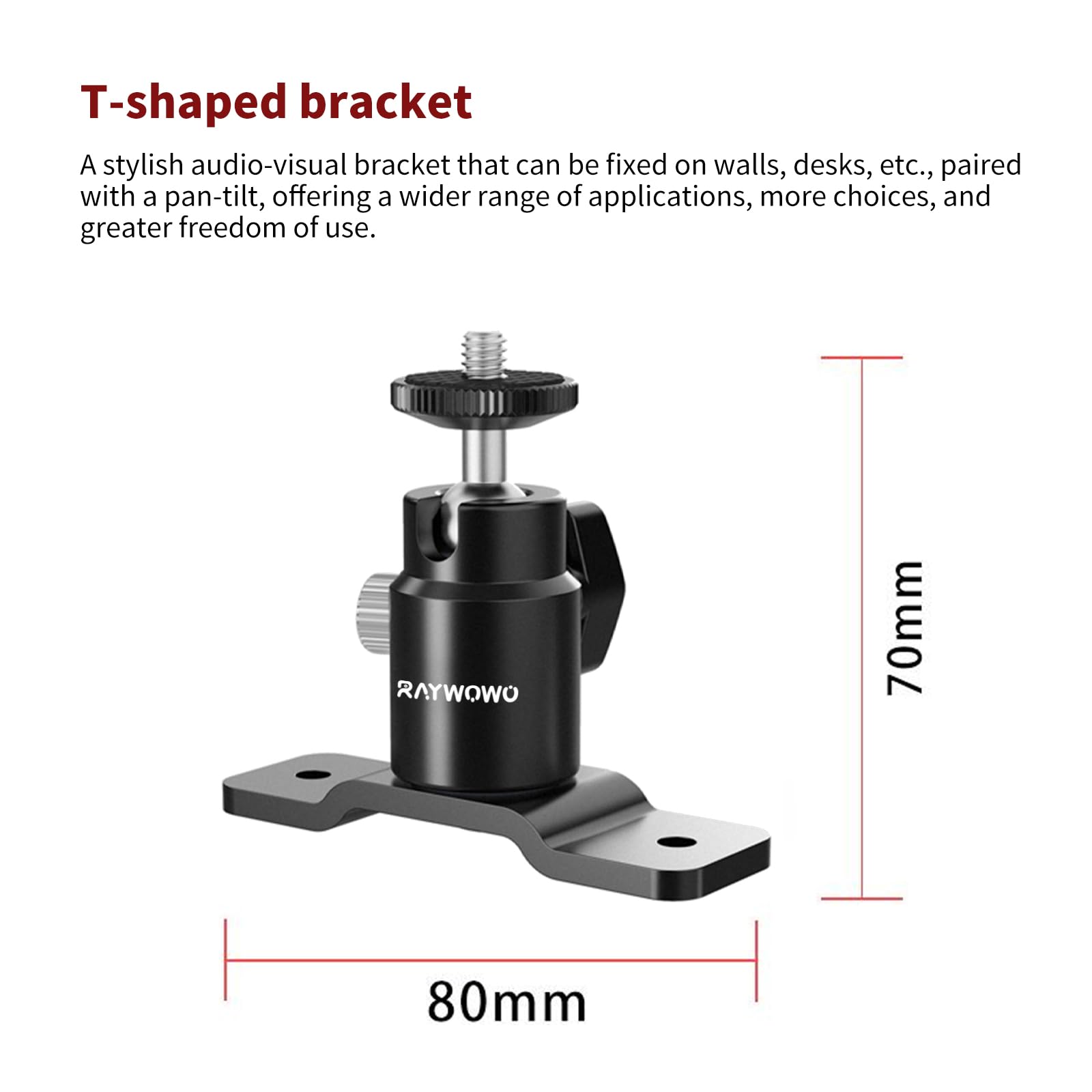 RAYWOWO Camera Wall Mount, Flexible Articulating Arm with 1/4" Screws, Vertical Wall Mount for Cameras Lights, Phones - Image 4