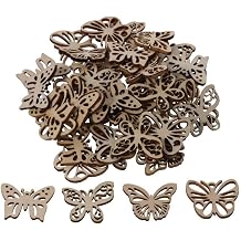 100Pcs Mini Butterfly Wooden Cutouts, Unfinished Wooden Pieces for DIY Crafts, Hanging Decoration, Gift Ornaments