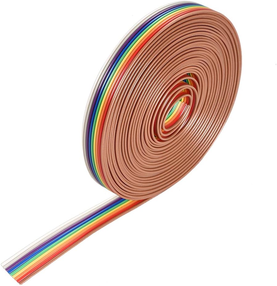 uxcell IDC Rainbow Wire Flat Ribbon Cable 9P 1.27mm Pitch 5meter/16.4ft Length