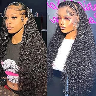 13x4 Water Wave Human Hair Wigs for Black Women 26 inch MSGEM Braziian Wet and Wavy Human Hair HD Transparent Lace Front Wigs Pre Plucked with Baby Hair 150 Density Natural Color