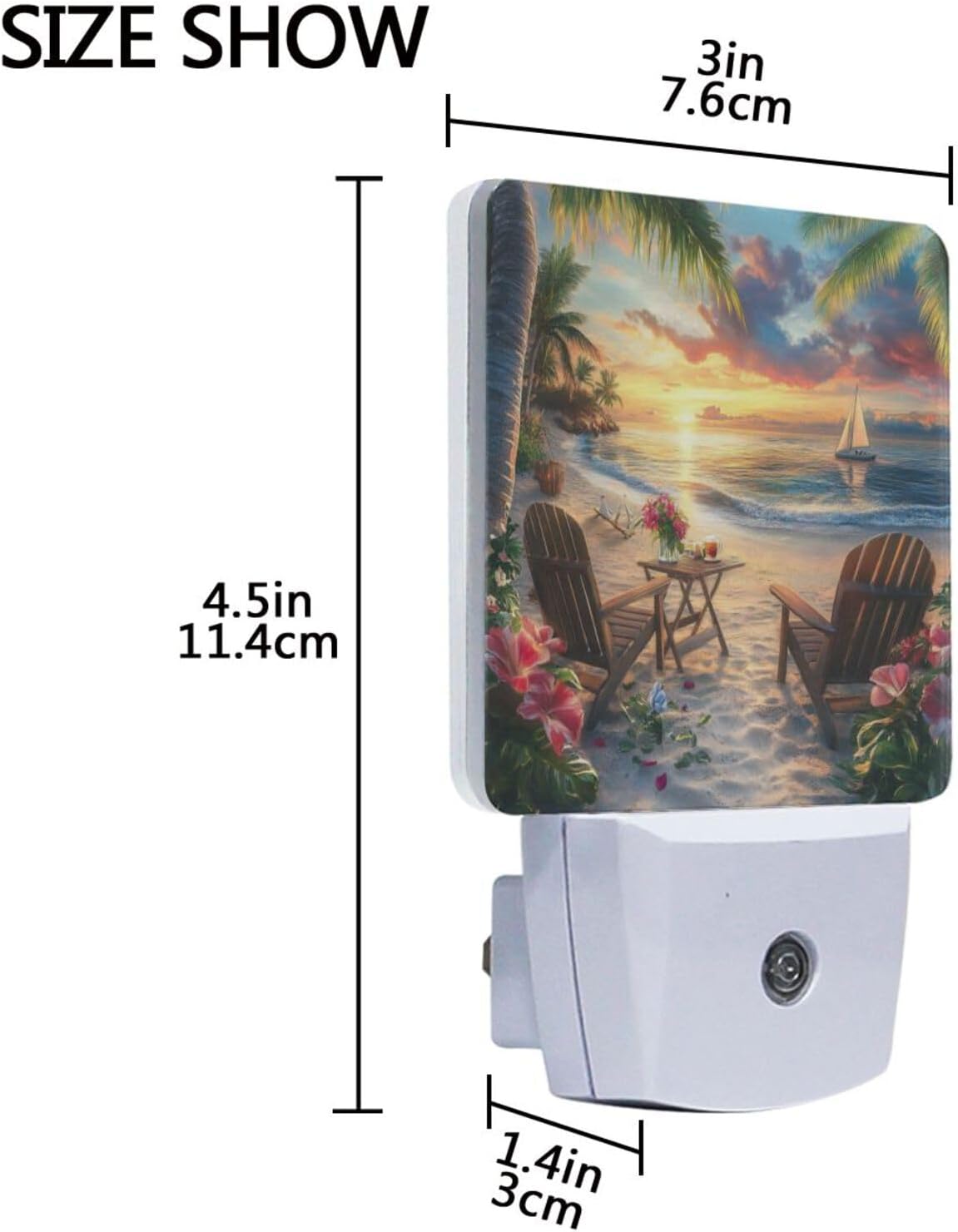 susiyo Sunset Beach Night Lights Plug into Wall 2 Pack Dusk to Dawn Sensor LED Lamp Night Light Decor for Adults Bedroom Corridor Kitchen, 0.5W image 4