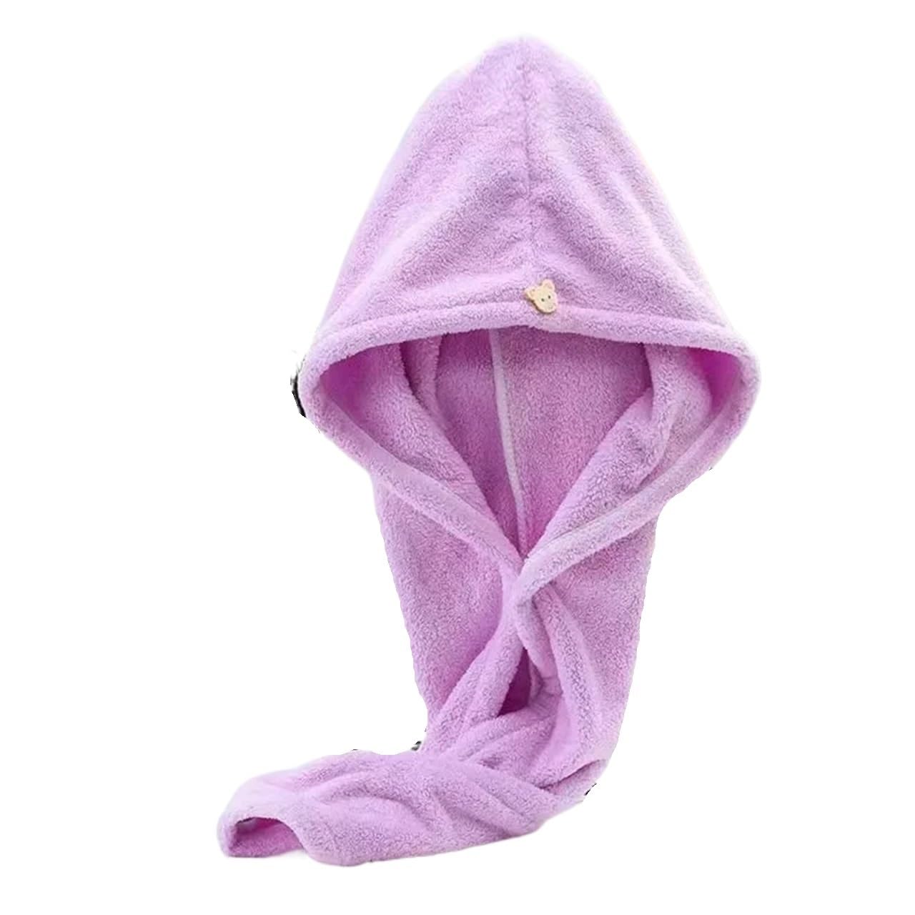 YXINAER Hair Drying Cap Quick Dry Hair Drying Microfiber Towels Bathroom Accessories Nursing Cap With Buckle Sauna Spa Towel Bath(Purple,1pc)