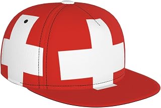 Swiss Flag Pattern Sports Baseball caps, Golf, Fishing, Cycling Sun Hats Black
