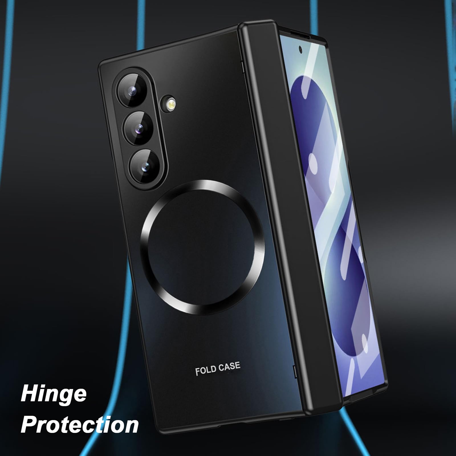 Magnetisch Hülle für Samsung Galaxy Z Fold 8 Ultra, Galvanik Gefrostet