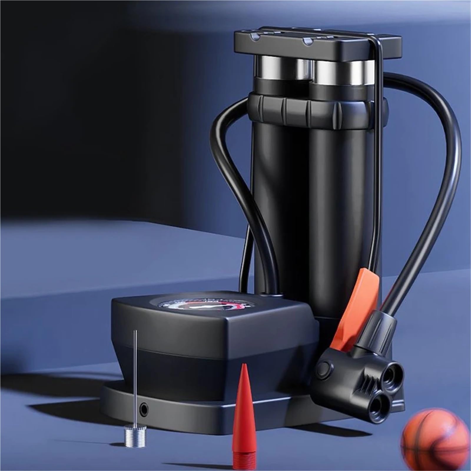 Pompa Portatile a Pedale con manometro Pompa ad Aria for Pneumatici for Bicicletta Pompa elettrica for Moto ad Alta Pressione for Biciclette Gonfiabile a Sfera per Biciclette, Mountain Bike