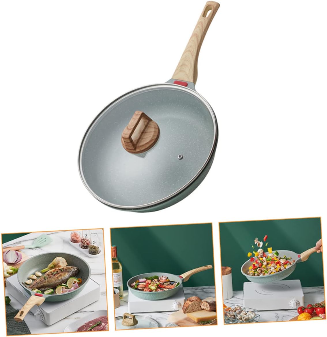 Mikinona Household Nonstick Pancake Pan Omelette Skillet for Cooking Breakfast Food and Bbq with Coating for Induction and Gas Stoves