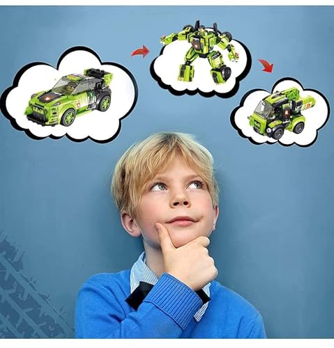 Fxxwjp 3 In 1 Building Block Boys' Toy Set,Robot Building Toy Set,Stem Transforming Robot Building Playset,Best Gifts For 12-15 Yrs Boys (Green) #TOP4