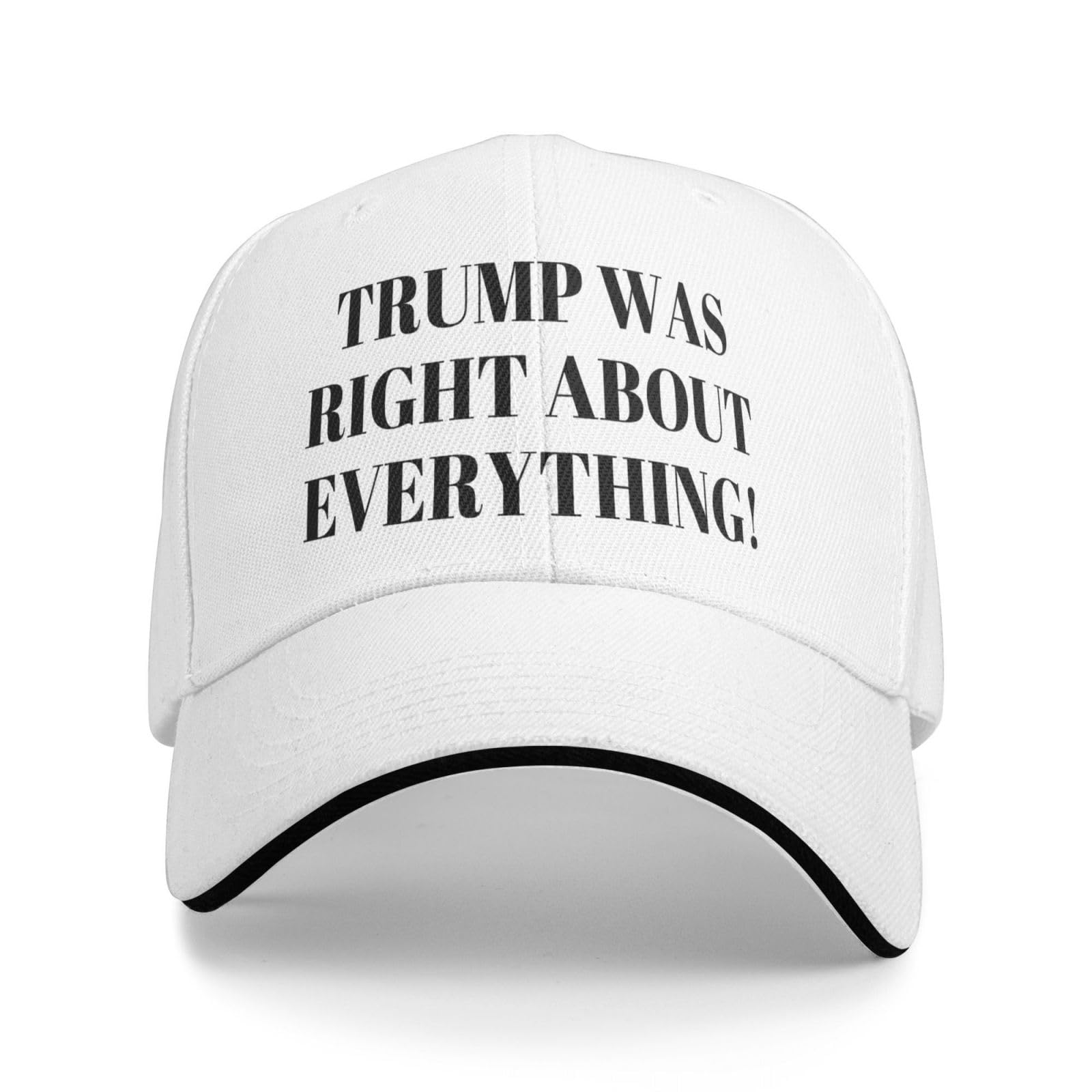 Anceky Trump was Right About Everything Hat Donald Trump was Right 45 47 President Dark Baseball Cap Trucker Hat White