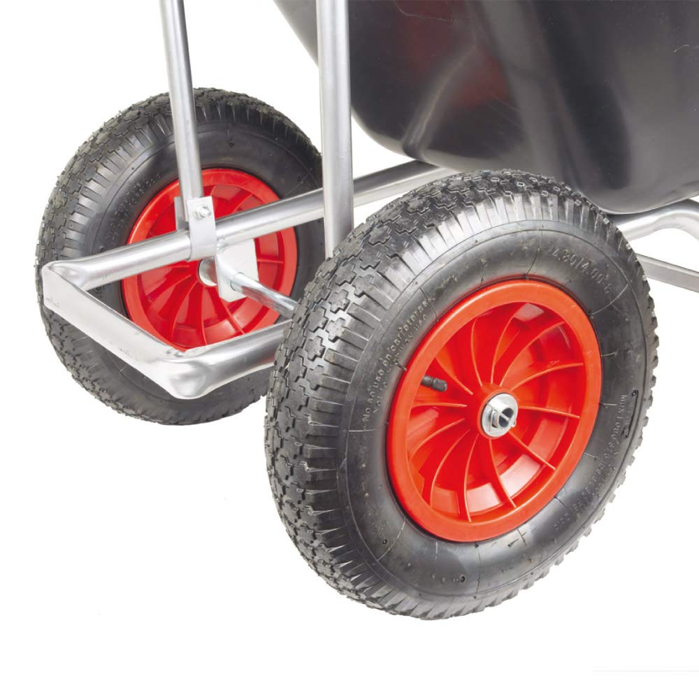 BPA 2-Rad Schubkarre groß 240L – Großmuldenkarre mit PP-Mulde | Agrarkarre Silokarre für Stall, Hof & Garten | verzinkter Rahmen & Luftbereifung