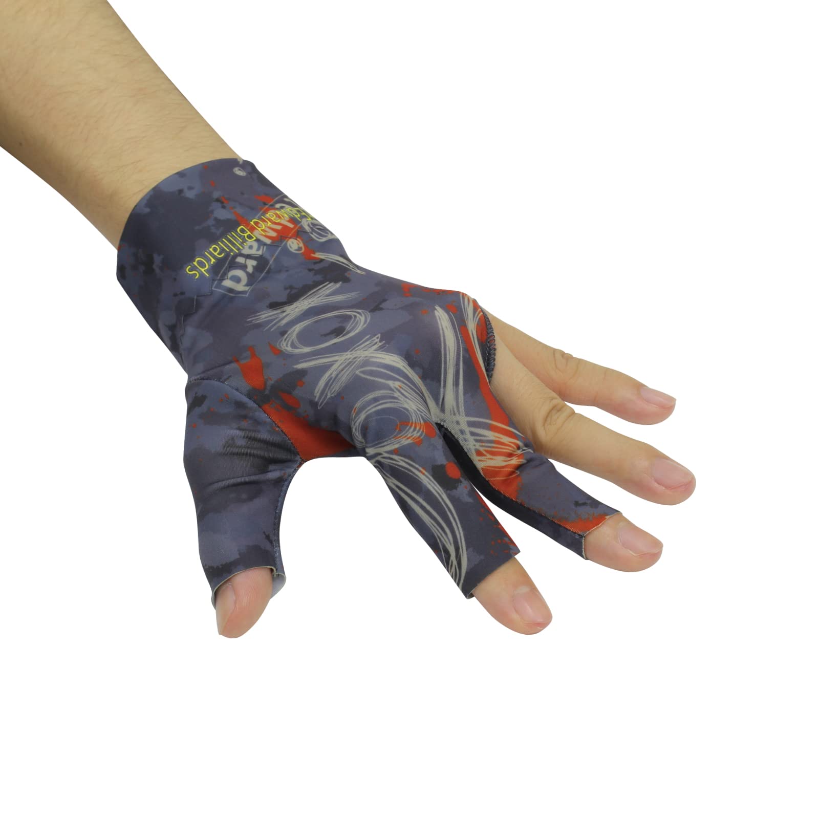 Scott Edward Billiard Gloves 10 Pack, 3 Open Fingers, Elastic Spandex Pool Cue Gloves, for Left or Right Hand, Unisex Men & Women (Graffiti, 10 Left Hand) — image 1