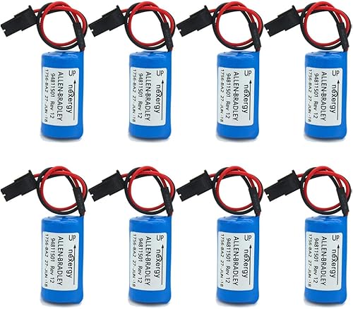 NOOKK 8 Pack 1756-BA2 30V PLC Battery Replacement for Allen Bradley 1756-BA2 BR23A-AB 1745-B1