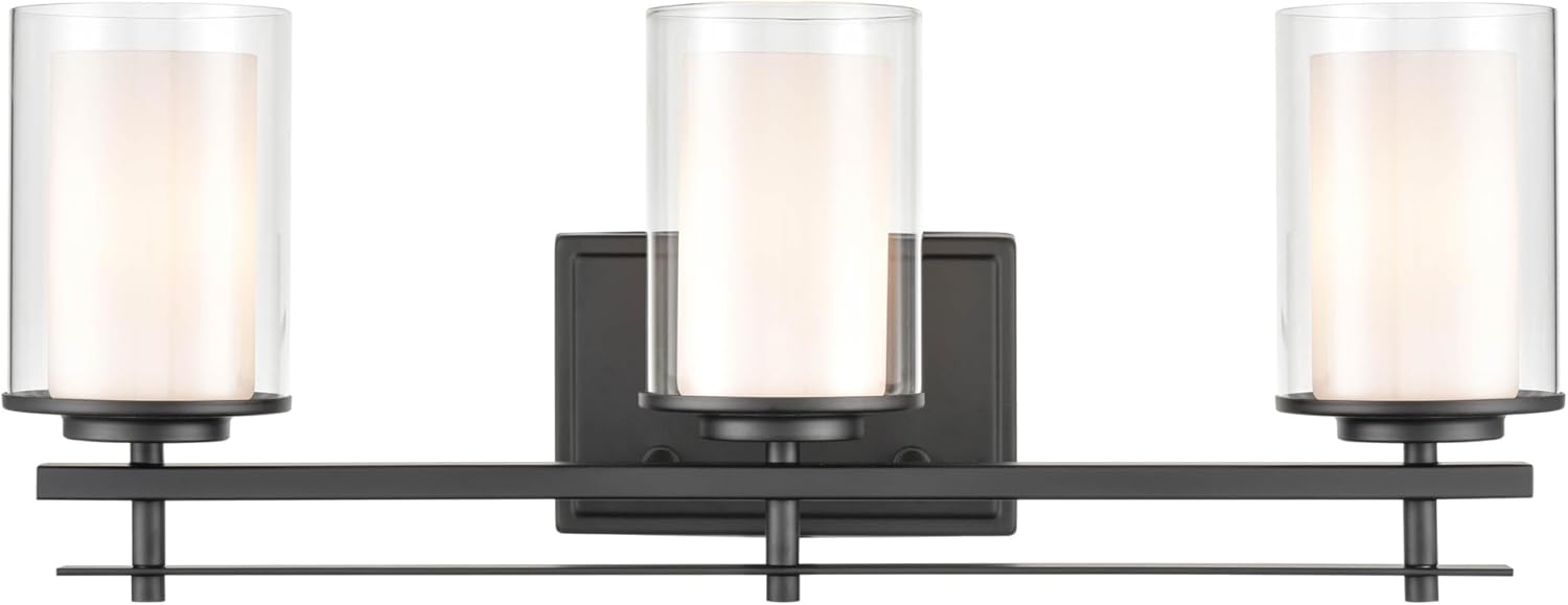 ML Lighting 5503-MB Contemporary Modern Three Light Wall Sconce from Huderson Collection Finish, Matte Black
