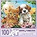 Bits and Pieces - 100 Large Piece Jigsaw Puzzle - Kitten and Puppy - 100 pc Cat and Dog Jigsaw by Artist Adrian Chesterman