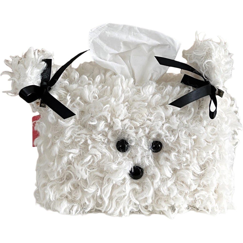 Amazon｜ティッシュケース 犬 かわいい ぬいぐるみ もこもこ ふわふわ