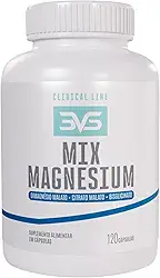 3VS Nutrition Mix Magnesium - Fórmula Avançada com Magnésio Dimalato, Bisglicinato e Citrato - 120 Cápsulas