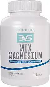 3VS Nutrition Mix Magnesium - Fórmula Avançada com Magnésio Dimalato, Bisglicinato e Citrato - 120 Cápsulas