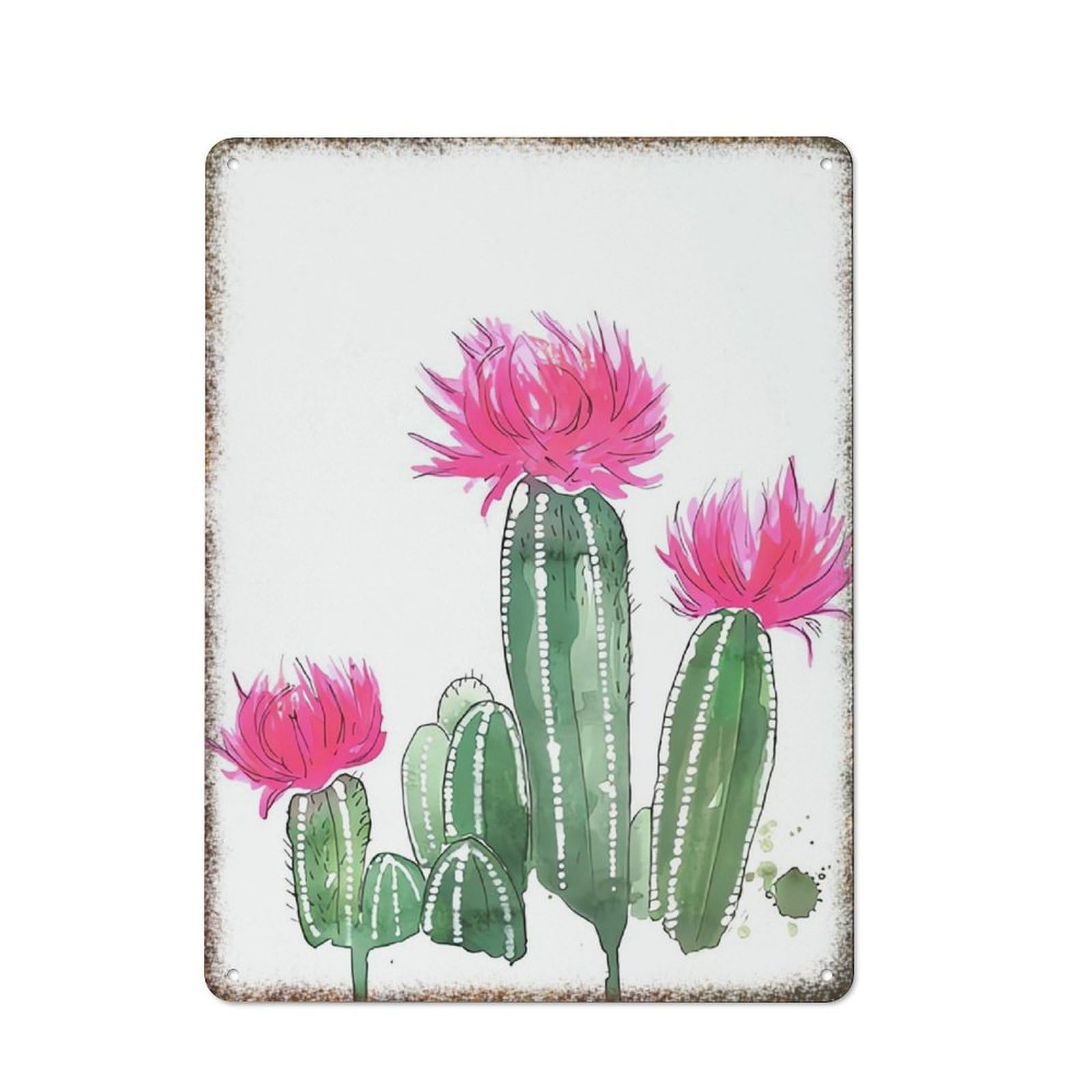 Cactus Watercolor Botanical Art Succulent Living Room Home Decor 8x12 inch