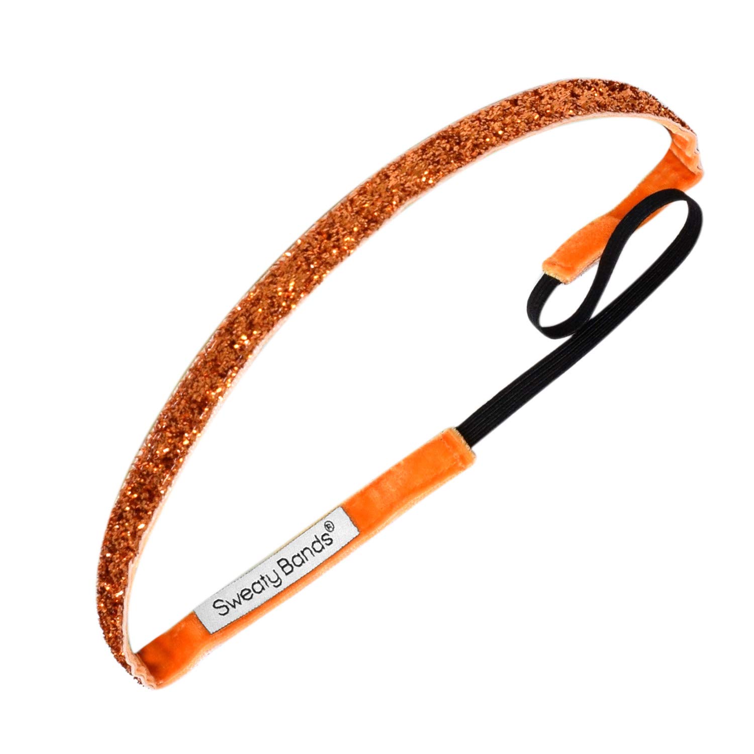 Sweaty Bands Viva Diva Headband, Orange Sparkle, 3/8-Inch-image-22
