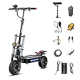 Electric Scooter, Teewing X5 55mph Adult Scooters, with Seat - 6000W Dual Motor, 75 Miles Long Range & 60V38AH Lithium Battery, 11 inch Tubeless Hybrid Tires