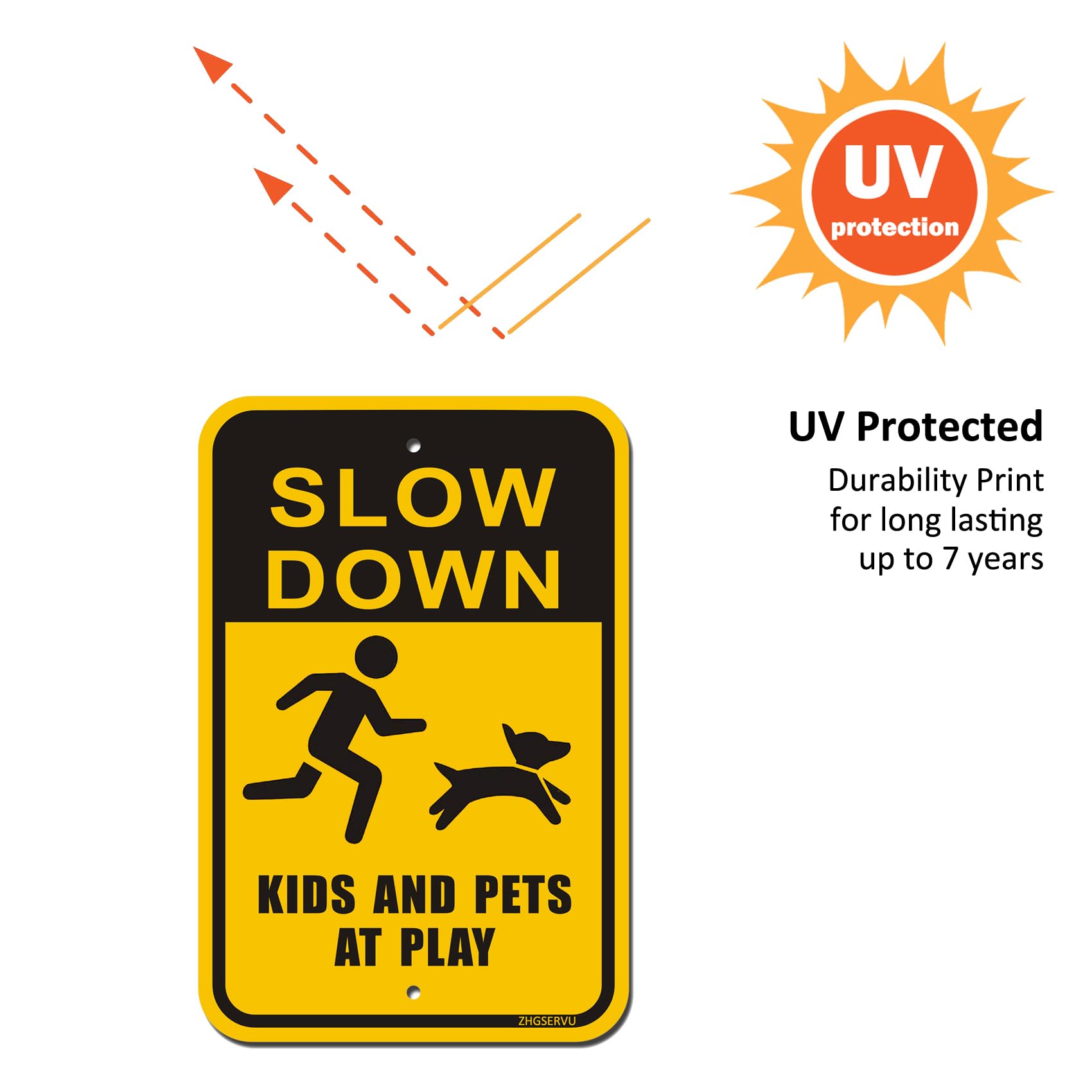 Snapklik.com : Slow Down Kids And Pets At Play Signs 4-Pack, 18” X 12 ...