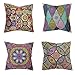 Federa per Cuscino Divano 45x45cm Federe Copricuscino Copri Cuscini Mandala Decorativi Fodere Quadrati per Casa Ufficio Giardino Esterno in Cotone e Lino ,45x45