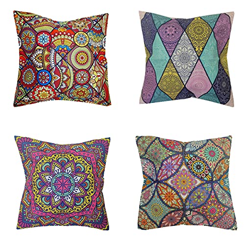 Funda para Cojines Mandala, Funda de Almohada para Sofá Cama (45x45cm)