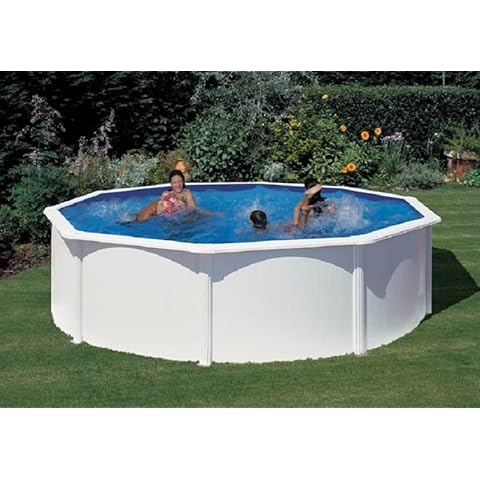 Poolprofi Stahlwandbeckenset Fidji rund 3,00m x 1,20m Super Komplettset inkl. Sicherheitsleiter Rundpool / 300 x 120 cm Stahlwandpool Cover