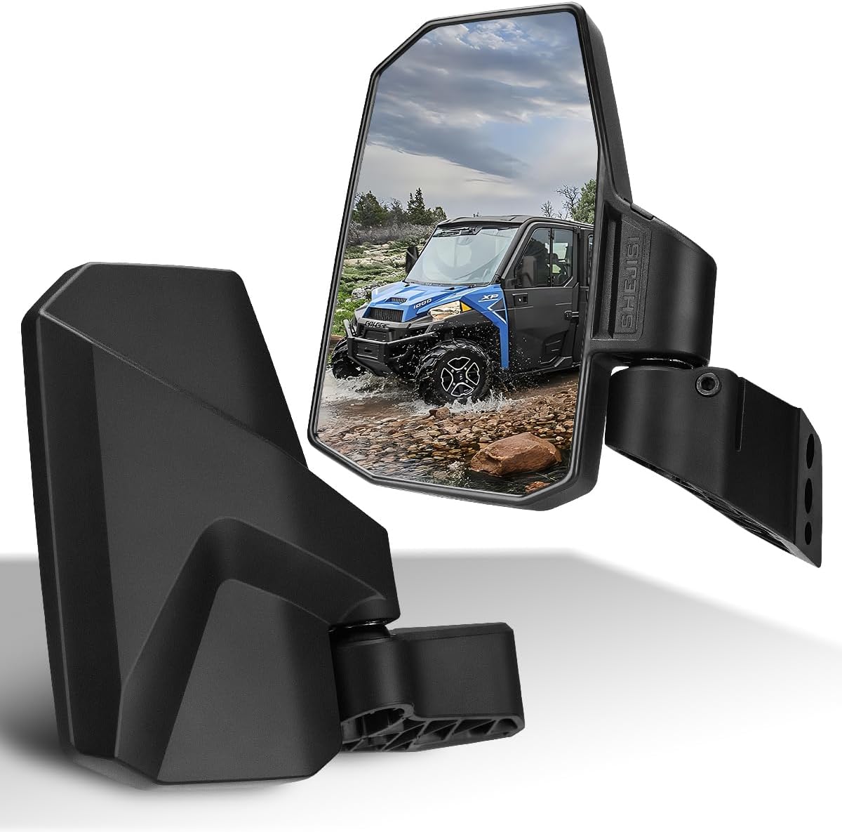 SHEJISI Ranger Side View Mirrors Door Mounted, The Spring Back Feature Allows Easy Reset After Fold, Upgraded UTV Mirrors for Full Door 2018-2024 Polaris Ranger Crew SP XP 570 1000, Polaris NorthStar