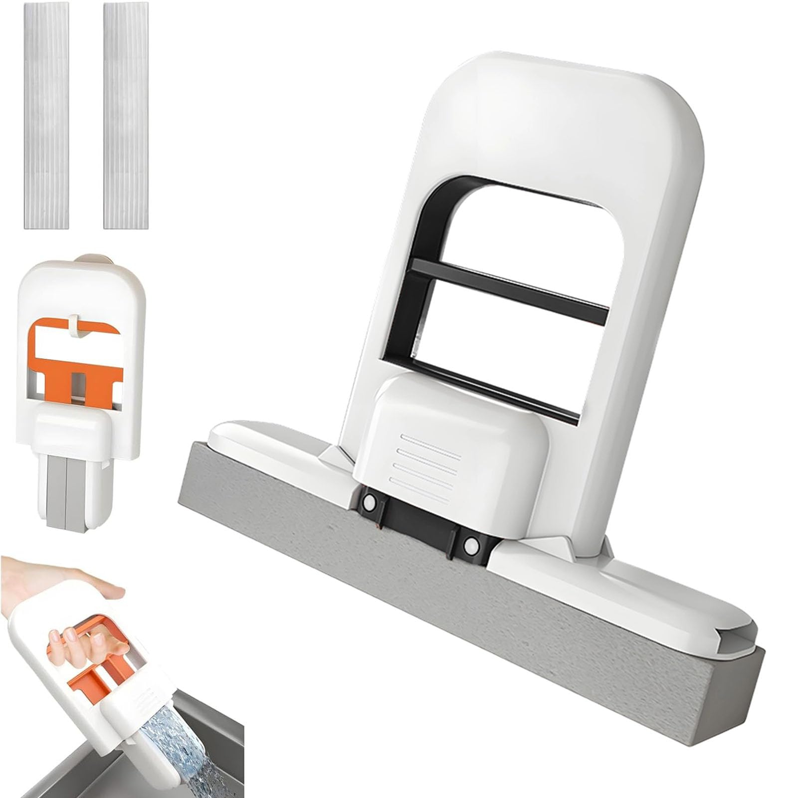 Mini Mop, Mini Foldable Desktop Mop, Mini Sponge Mop for Small Spaces, Wet and Dry Use Cleaning System Small Mops for Bathroom Kitchens Desktop Glass