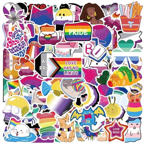 MEPLUM Pride Stickers Bulk, 300 PCS LGBTQ+ Gay Assorted Pride Stickers Pack for Trans Bi Lesbian Ace Pan Nonbinary Ally Gay Stuff Accessories Present Water Bottle Laptop