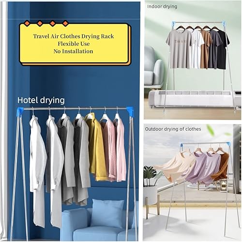 Miniatura 2 de ONCALL Perchero portátil de viaje, plegable, ligero, para vacaciones, camping, hotel, lavandería, baile interior, exterior (actualizado)