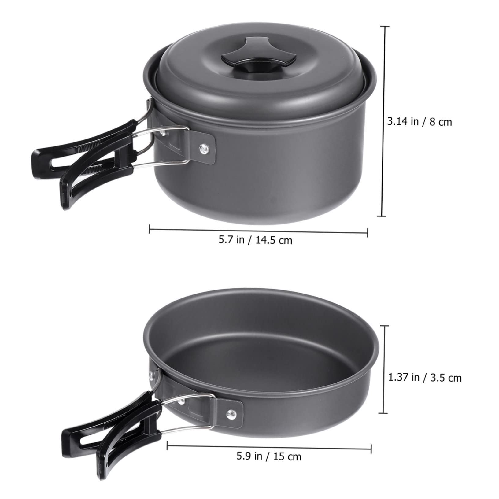 KOMBIUDA 1 Set Portable Camping Cookware Lightweight Travel Cooking Utensils Kit for Outdoor Cooking Durable Easy to Clean Carry for Picnics Bbqs Hiking