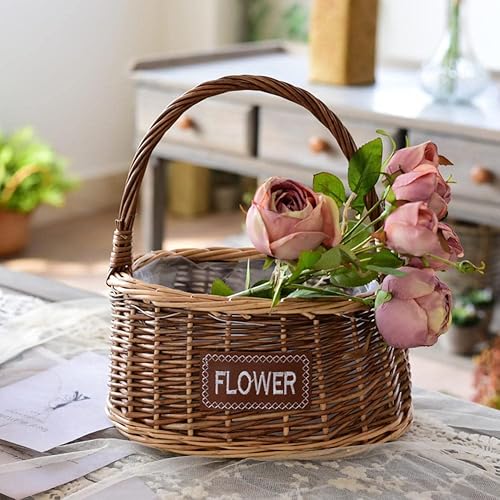 Miniatura 4 de FEMUN, Cesta de pícnic, cesta de pícnic, cestas de picnic para parejas, canasta de picnic pequeña, canasta de picnic de mimbre, canasta de picnic