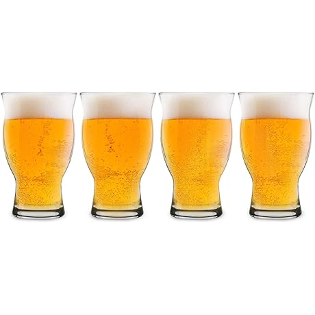 IPA Beer Glasses - The Ultimate 16oz Nucleated Pint Glass
