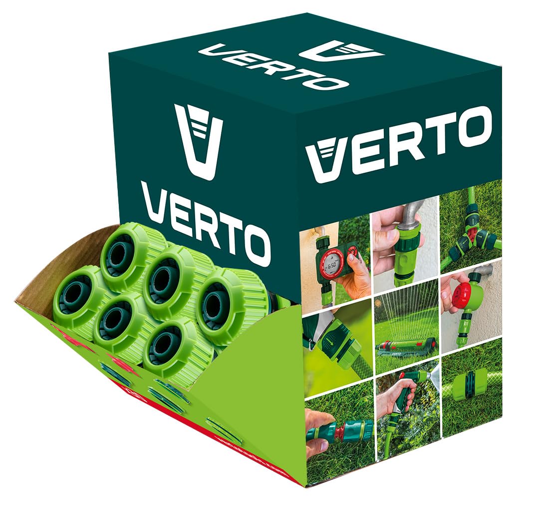 VERTO Schlauchverbinder aus Bimaterial 3/4" 30 Stück -Gartenschlauch | Anschluss, Rutschfester Griff, Einfache Montage, Für die Gartenbewässerung, Für die Garten Bewässerung, Hohe Qualität
