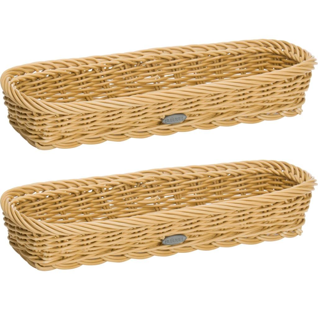 Westmark 2 Cestini per posate, adatto per hotel e ristoranti, rettangolare, circa 28 x 11 x 5 cm, in fibra sintetica, edizione Saleen, beige chiaro, 020169301E3