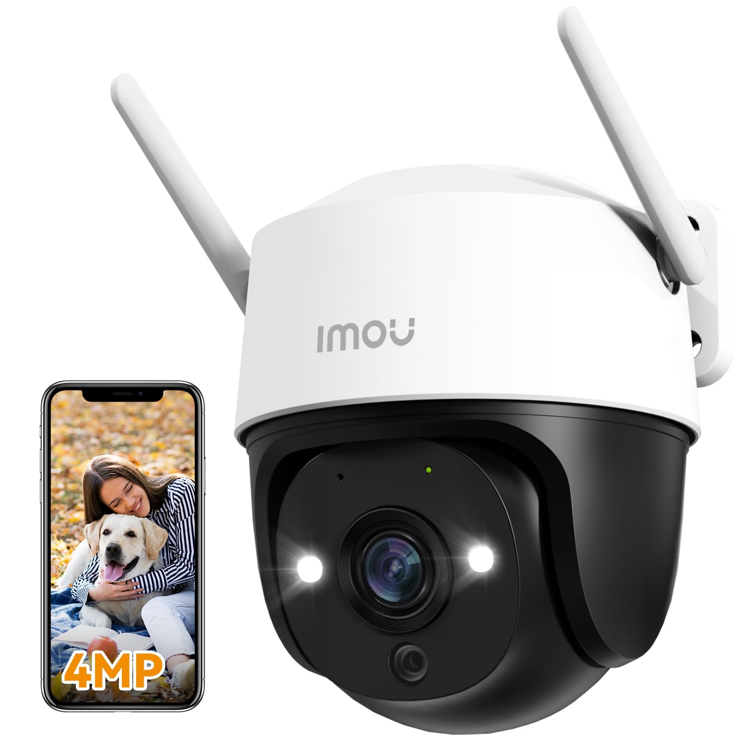 Imou 4MP Cámara Vigilancia WiFi Exterior 360° PTZ, Cámara de Seguridad | Visión Nocturna en Color 30m, Audio Bidireccional, Detección de Humano/Vehículo, Seguimiento Automático, Sirena, IP66