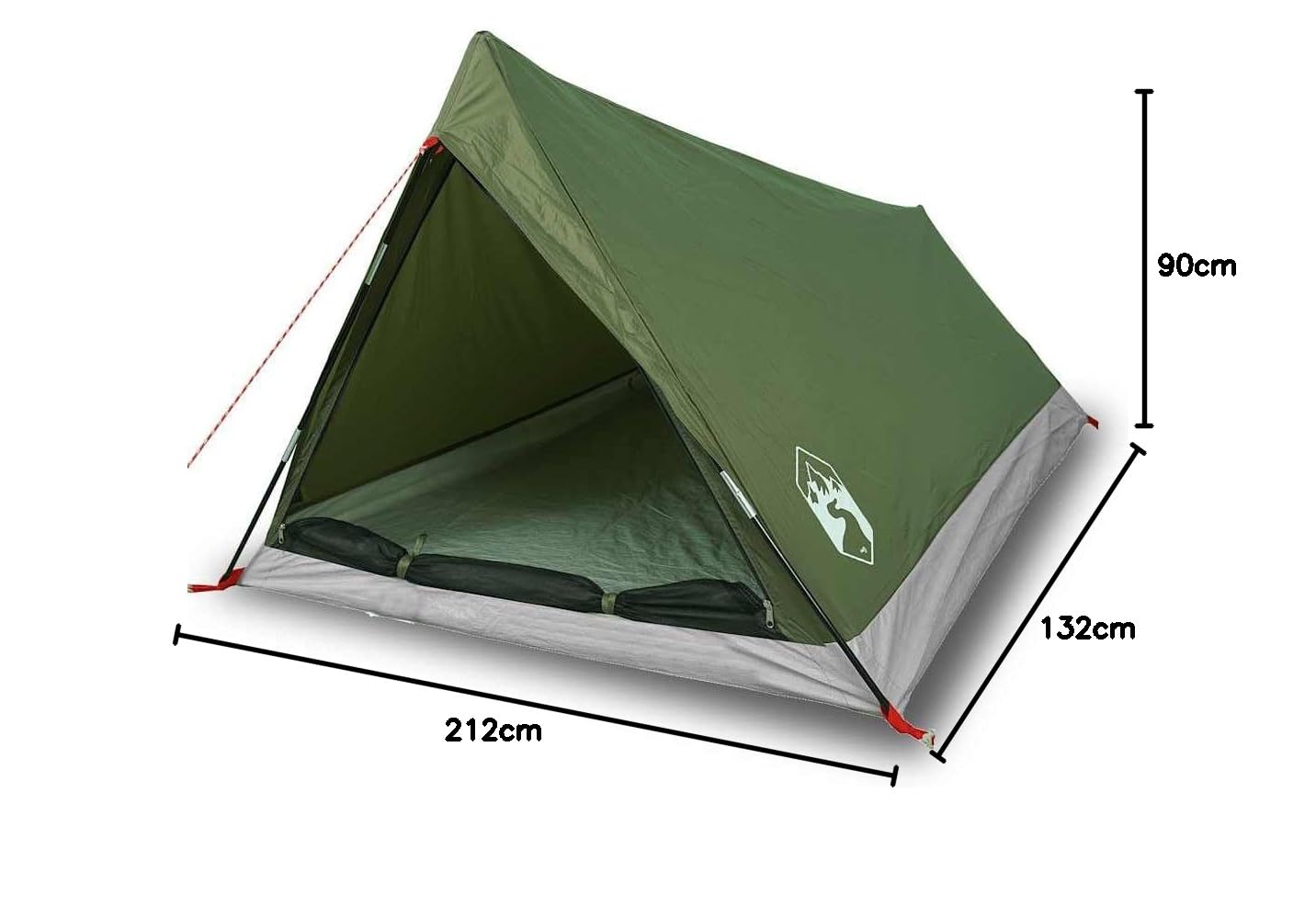 Tenda da campeggio per 2 persone, verde oliva, impermeabile, pop-up per 2 persone, in poliestere leggero, portatile, con rivestimento in poliuretano, 212 x 132 x 90 cm, ideale per campeggio, spiaggia