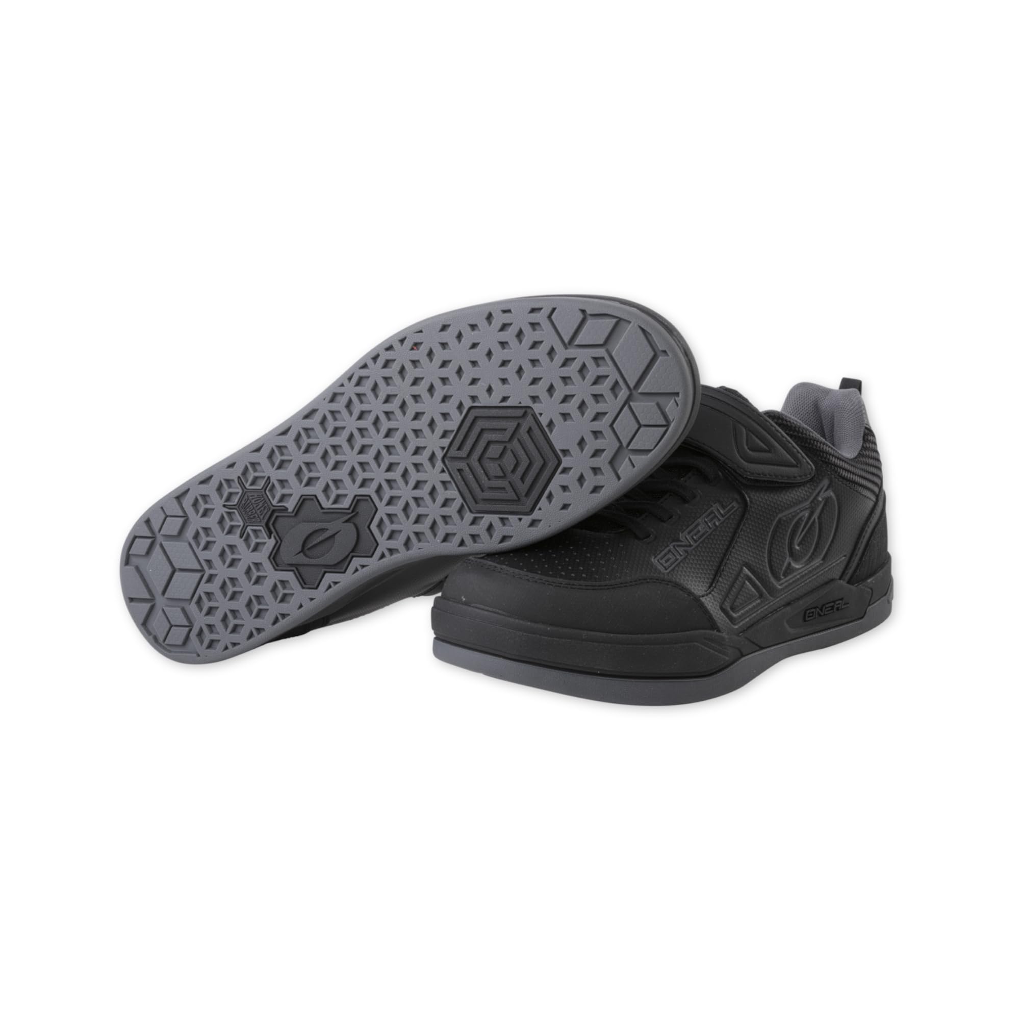 O'NEAL | Scarpe Mountain Bike | MTB Downhill Freeride | Vegan | Super Grip Outsole, Extra Wide Velcro Strap, Mesh Ventilation | Sender Flat Shoe | Adulto | Nero