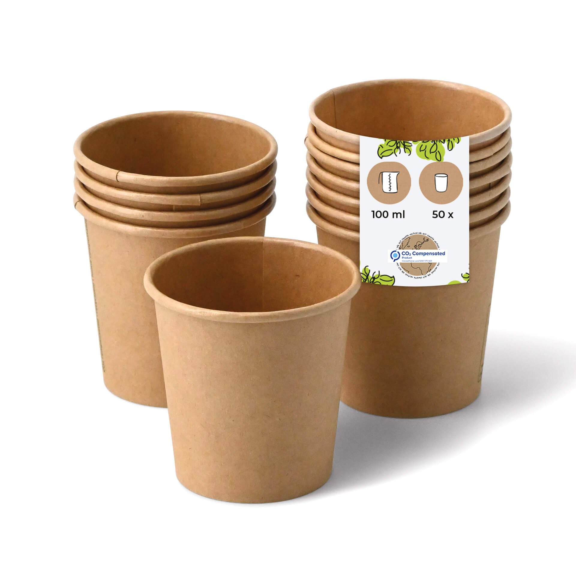 Amazon.com: BIOZOYG Coffee Cups Paper Cups 50 Pack 4 oz Brown - Water ...