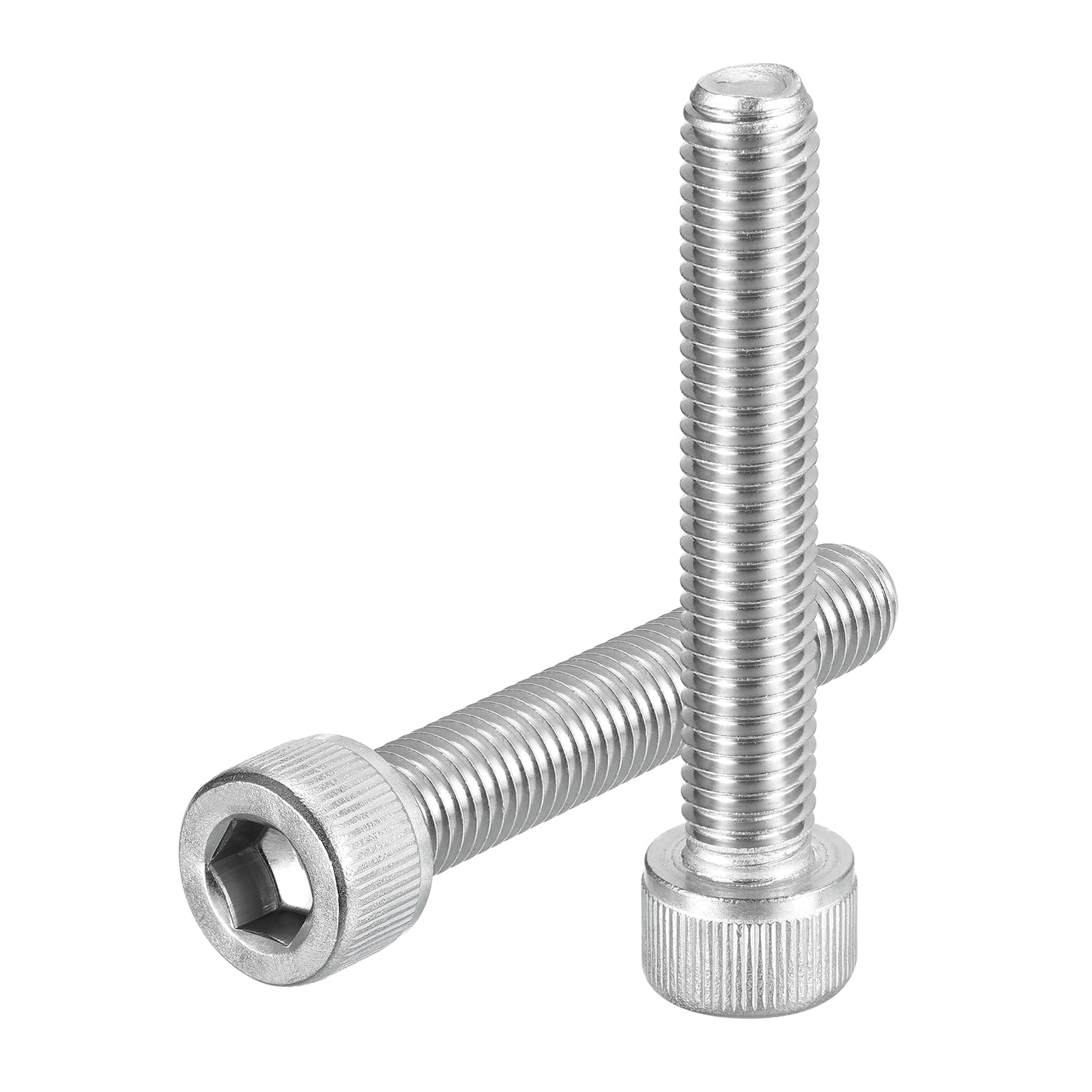 uxcell Hex Socket Bolts (M10-1.5x60), 304 Stainless Steel Hex Socket Drive Screw, Silver Tone, 6 Pcs