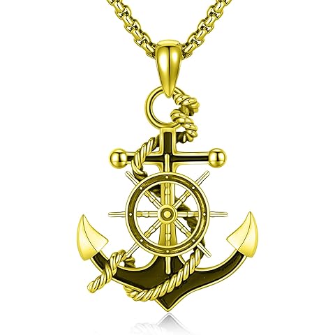 Sterling Silver Nautical Anchor Necklace for Men & Women - Inspirational Jewelry Ch...