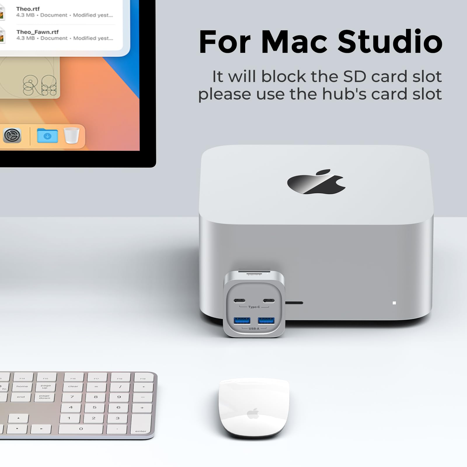 Amazon | Mac mini M4 ハブ、6-in-1 フロントアクセスドッキング