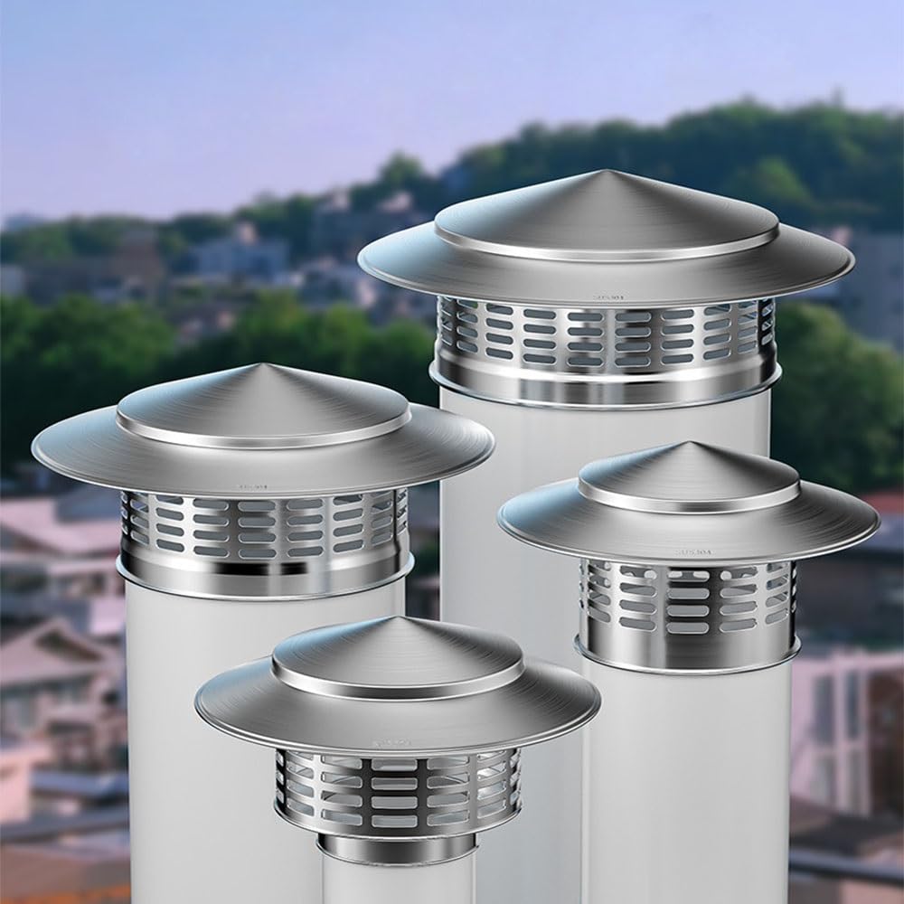 Sombrerete De Chimenea Antilluvia Sombrero Chimenea Ø 75/110/160/200mm Campana De Ventilación para Chimenea, Estufas De Madera Pellets Y Calderas(200mm)